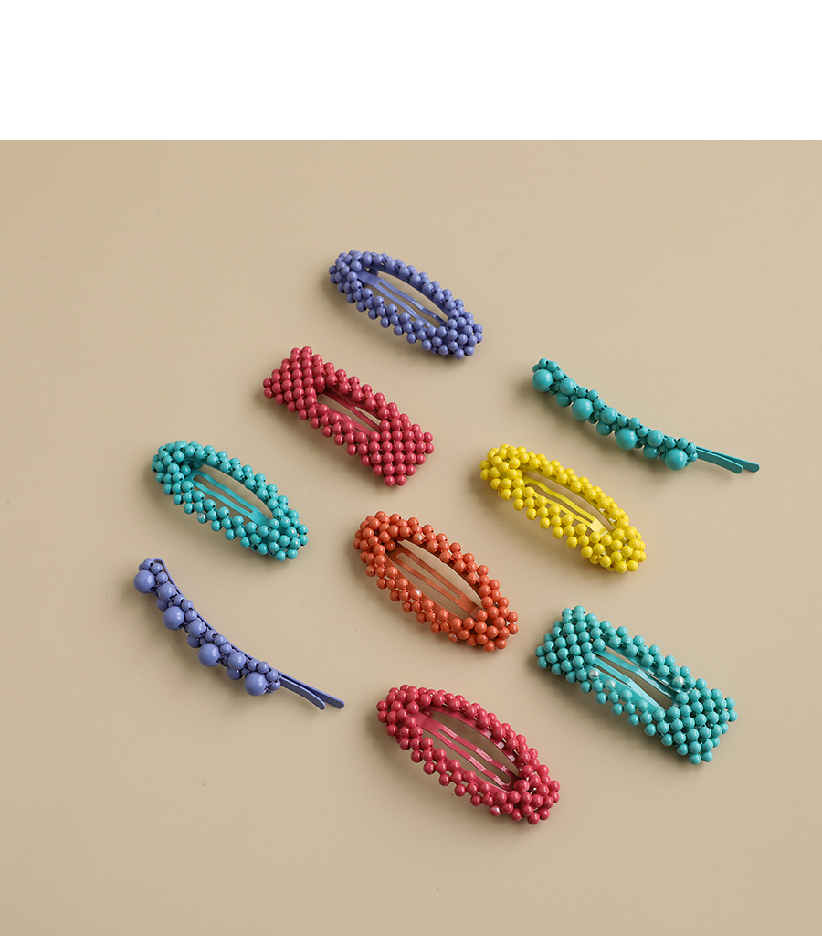Fashion Blue Alloy Resin Beads One Word Hairpin,Hairpins