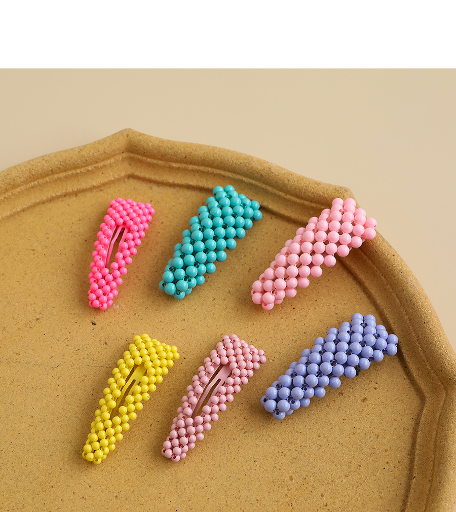 Fashion Purple Alloy Resin Beads Triangle Hairpin,Hairpins