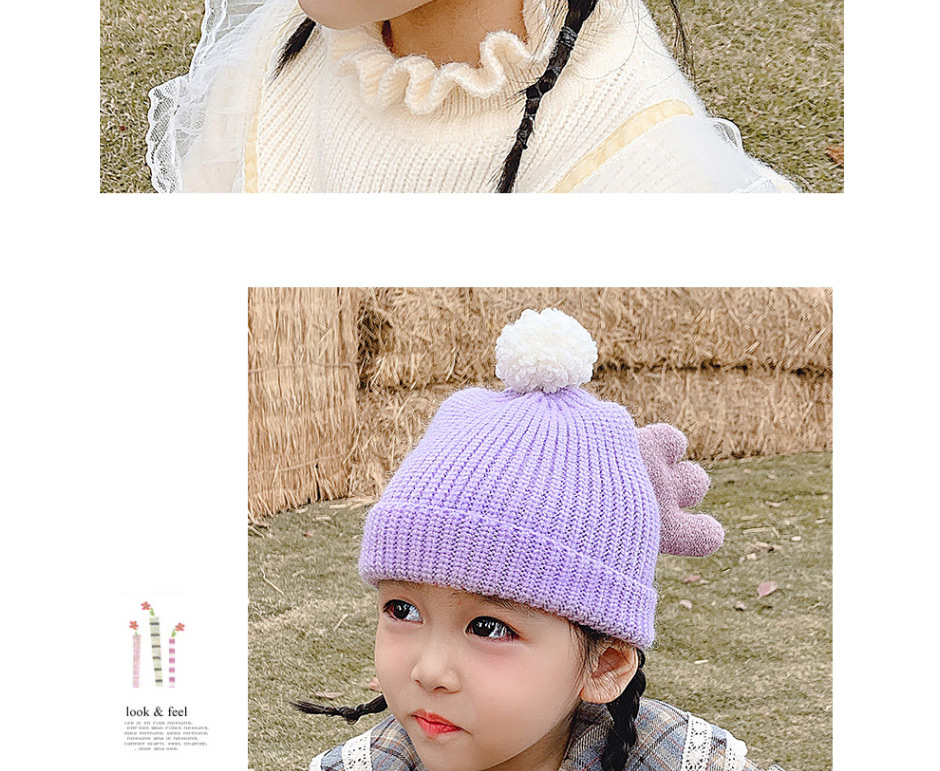 Fashion Lake Blue Wings 0-6 Years Old One Size Ball Wool Knitted Childrens Wings Hat,Children