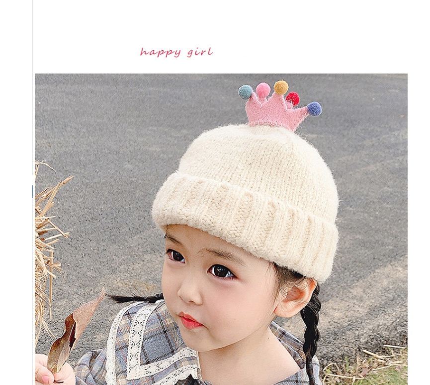 Fashion Crown Turmeric Hat 0-6 Years Old One Size Crown Colored Ball Baby Knitted Woolen Hat,Children