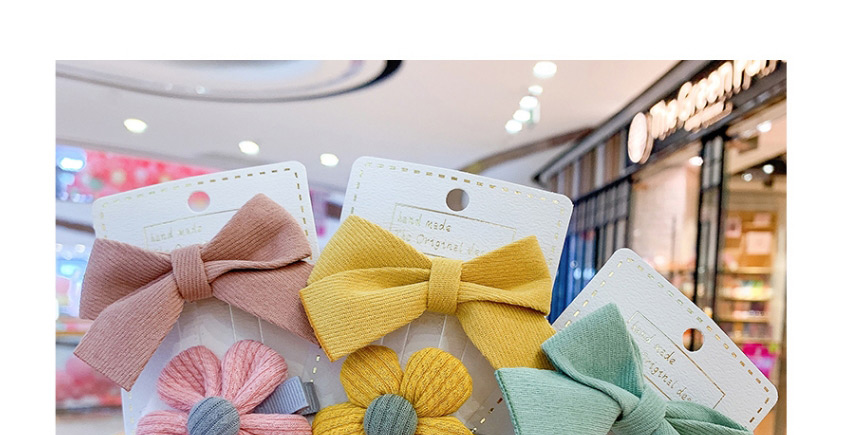 Fashion Yellow Bow + Yellow Flowers Small Flower Butterfly Combined With Gold Childrens Hairpin,Kids Accessories