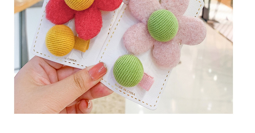 Fashion Caramel Flower [2-piece Set] Flower Plush Alloy Hit Color Children Hairpin,Kids Accessories