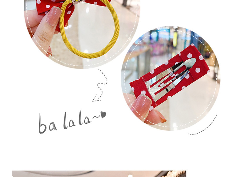 Fashion Black Bow [2-piece Set] Polka Dot Print Bow Hairpin Hair Rope,Kids Accessories