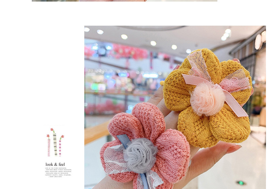 Fashion Green Flower Series [2 Piece Set] Flower Cherry Wool Knitted Childrens Hair Rope Hairpin,Kids Accessories