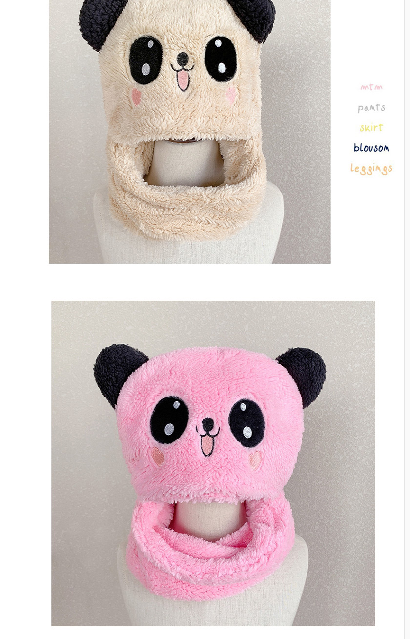 Fashion Pink Panda 3-8 Years Old Plush Panda Children One Scarf Hat,Children