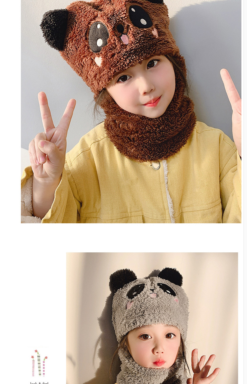 Fashion Pink Panda 3-8 Years Old Plush Panda Children One Scarf Hat,Children