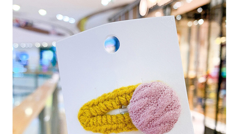Fashion Yellow Hairpin Knitted Woolen Yarn Hit Color Alloy Hairpin For Children,Kids Accessories
