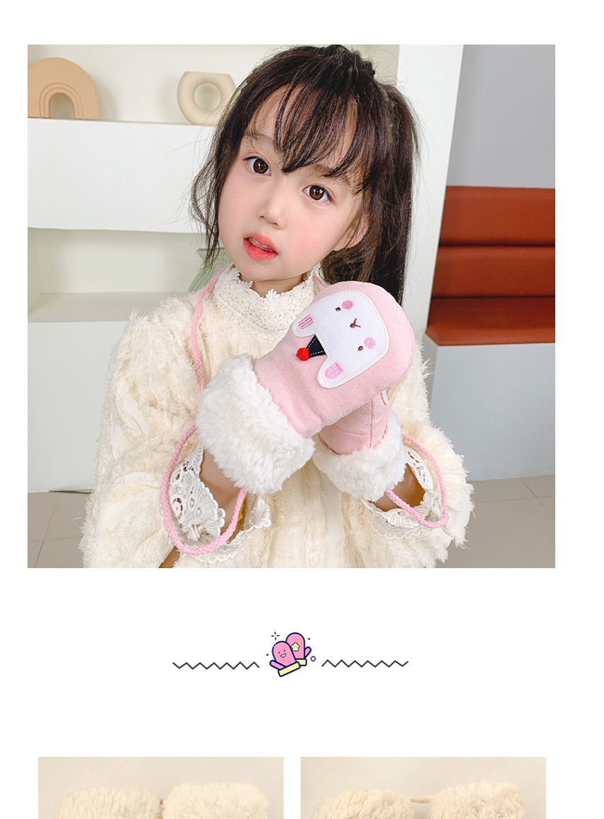 Fashion Pink Bunny 2-10 Years Old Stuffed Animals Hit Color Childrens Gloves,Gloves