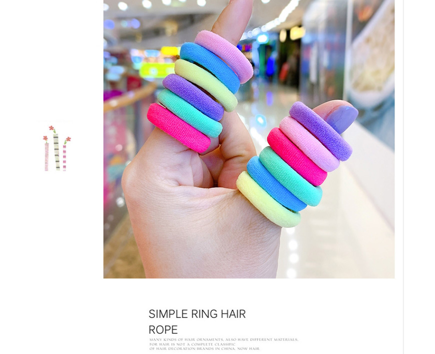 Fashion 100 Light Color To Send Storage Bag Towel Roll Contrast Color Seamless Childrens Hair Rope,Kids Accessories