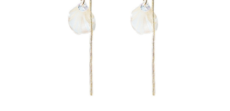 Fashion Golden Shell Tassel Long Crystal Chain Earrings,Drop Earrings