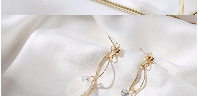 Fashion Golden Shell Tassel Long Crystal Chain Earrings,Drop Earrings