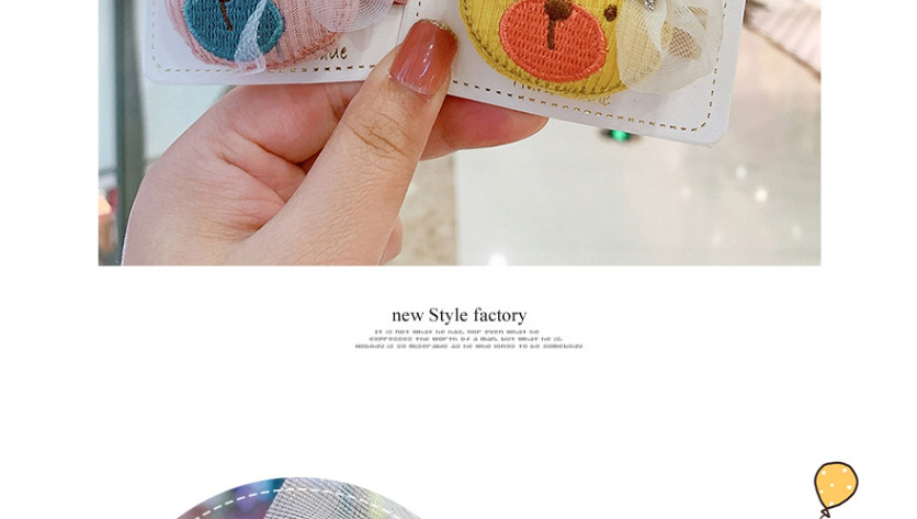 Fashion Yellow Bear Net Yarn Bear Five-pointed Star Fabric Alloy Childrens Hairpin,Kids Accessories