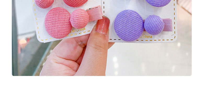 Fashion Purple Hairpin Hair Rope [3-piece Set] Round Button Fabric Alloy Childrens Hairpin Hair Rope,Kids Accessories