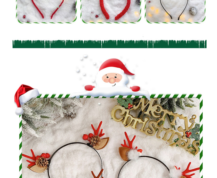 Fashion Cute Little Antler Headband Christmas Antlers Santa Hair Ball Fabric Childrens Headband,Kids Accessories