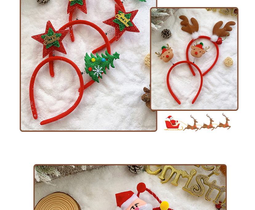 Fashion Red Antler Ball Christmas Antlers Santa Hair Ball Fabric Childrens Headband,Kids Accessories