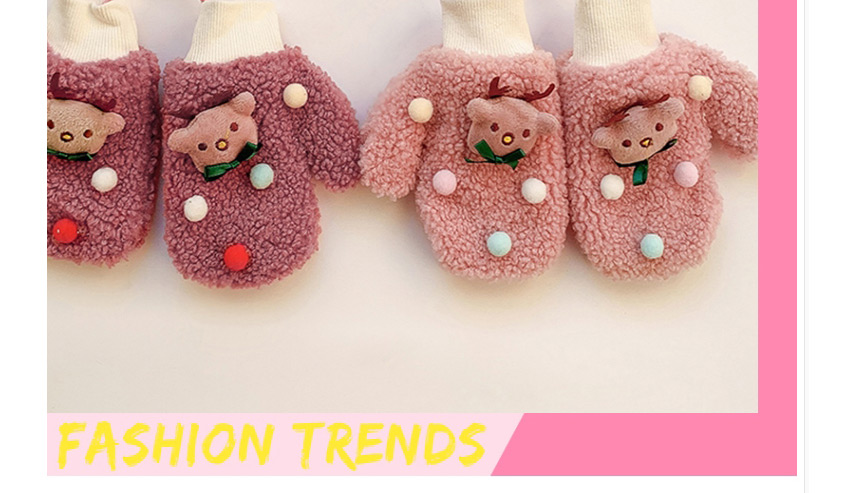 Fashion Fawn [pink] 2 Years Old -10 Years Old Christmas Thickened Hanging Neck Elk Christmas Tree Children Gloves,Gloves