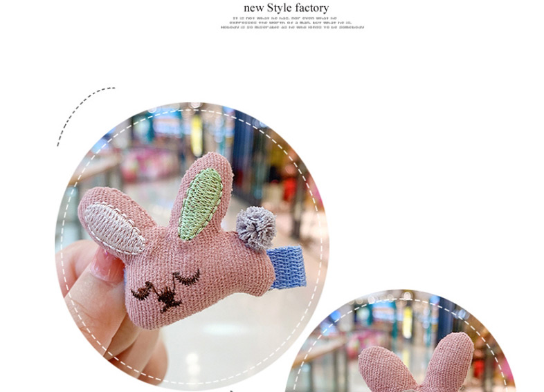 Fashion Blue Bunny [2 Piece Set] Bunny Plush Alloy Geometric Shape Childrens Hairpin,Kids Accessories