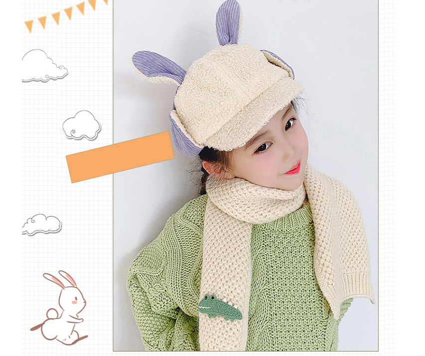 Fashion Pink Bunny Ears 10 Months-5 Years Old One Size [adjustable] Childrens Hat With Cashmere Rabbit Ears,Children