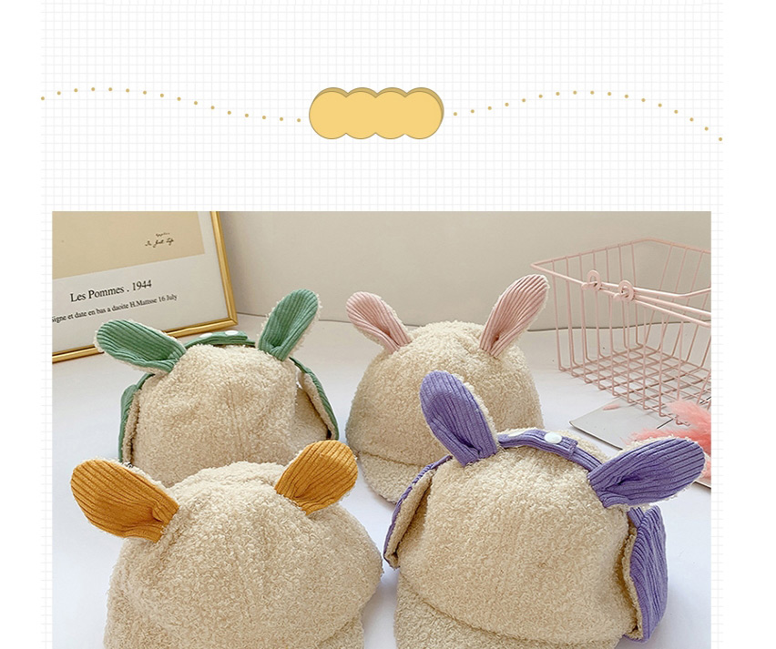 Fashion Pink Bunny Ears 10 Months-5 Years Old One Size [adjustable] Childrens Hat With Cashmere Rabbit Ears,Children