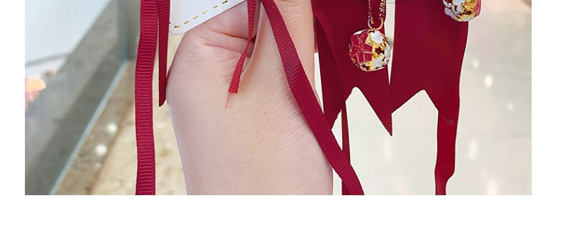 Fashion Red Fur Ball Bow Childrens Hairpin With Tassel Bow Knit Alloy,Kids Accessories