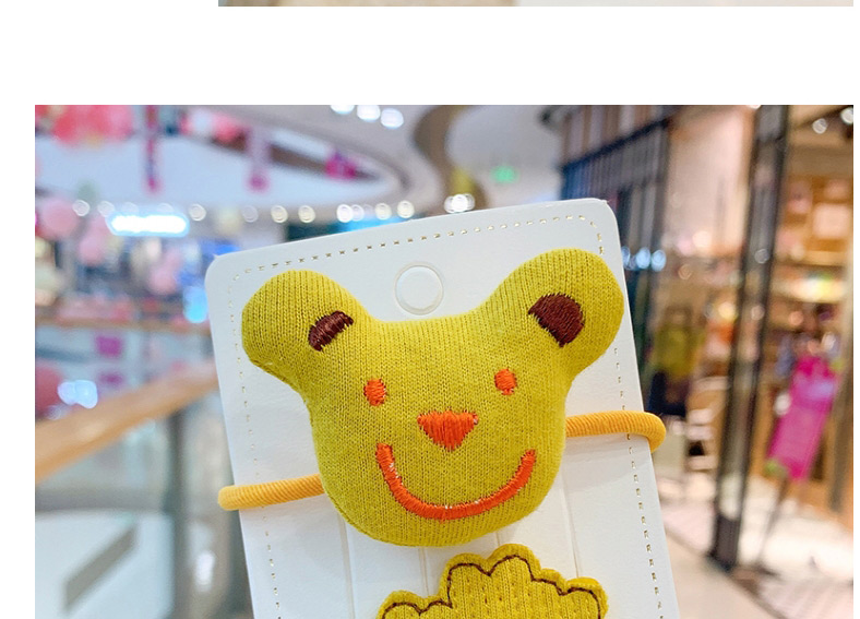 Fashion Yellow Bear[2 Piece Set] Bear Fabric Alloy Childrens Hairpin Hair Rope,Kids Accessories