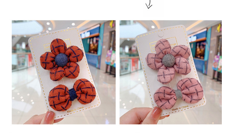 Fashion Grey Flowers [2 Piece Set] Small Flower Bow Children Hairpin,Kids Accessories