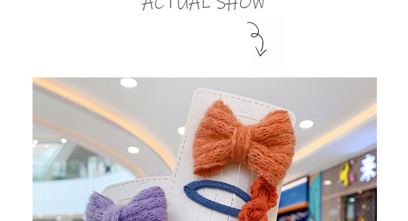 Fashion Orange Bow [2 Piece Set] Bowknot Wool Alloy Childrens Hairpin,Kids Accessories
