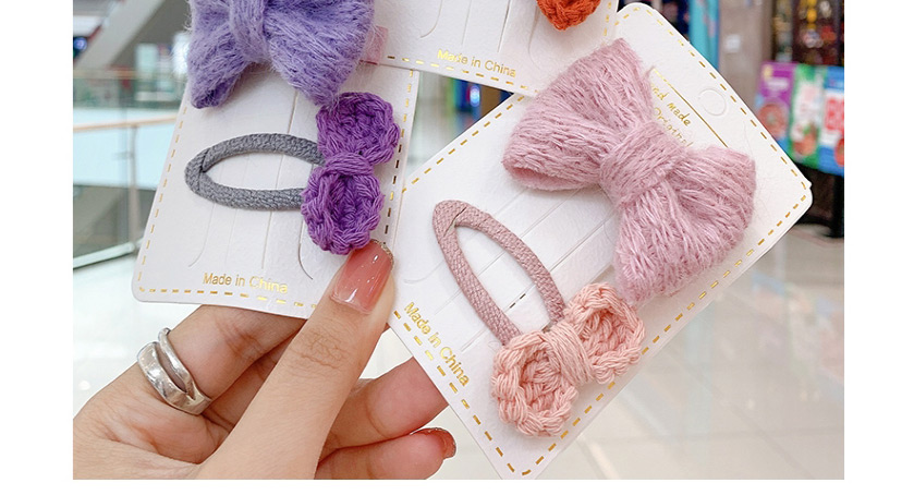 Fashion Purple Bow [2-piece Set] Bowknot Wool Alloy Childrens Hairpin,Kids Accessories