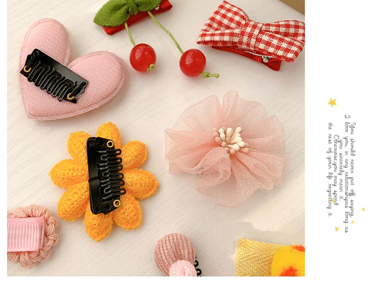 Fashion Plaid Bunny [6-piece Hair Rope Set] Animal Fruit Smiley Love Geometric Baby Hairpin Hair Rope,Kids Accessories