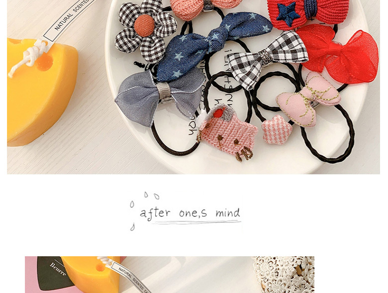 Fashion Yellow Bunny [6-piece Hair Rope Set] Animal Fruit Smiley Love Geometric Baby Hairpin Hair Rope,Kids Accessories