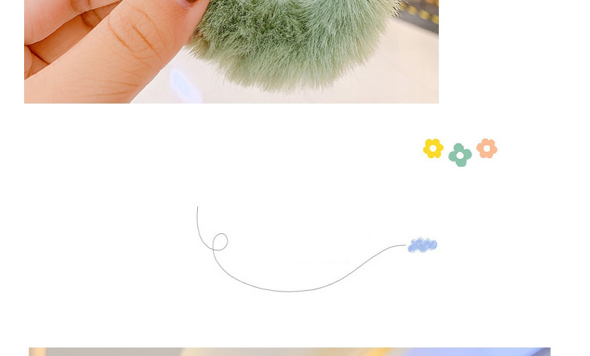 Fashion Green Bunny Ears Plush Plaid Kids Hair Rope,Kids Accessories