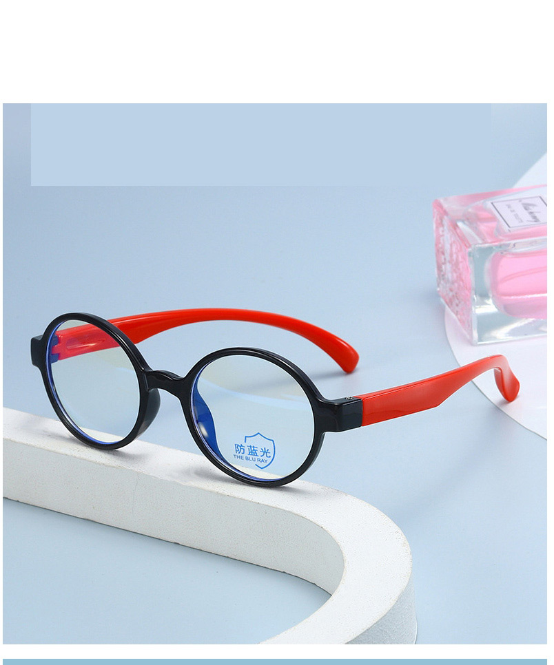 Fashion Blue Box Round Small Silicone Children Glasses Frame,Glasses Accessories