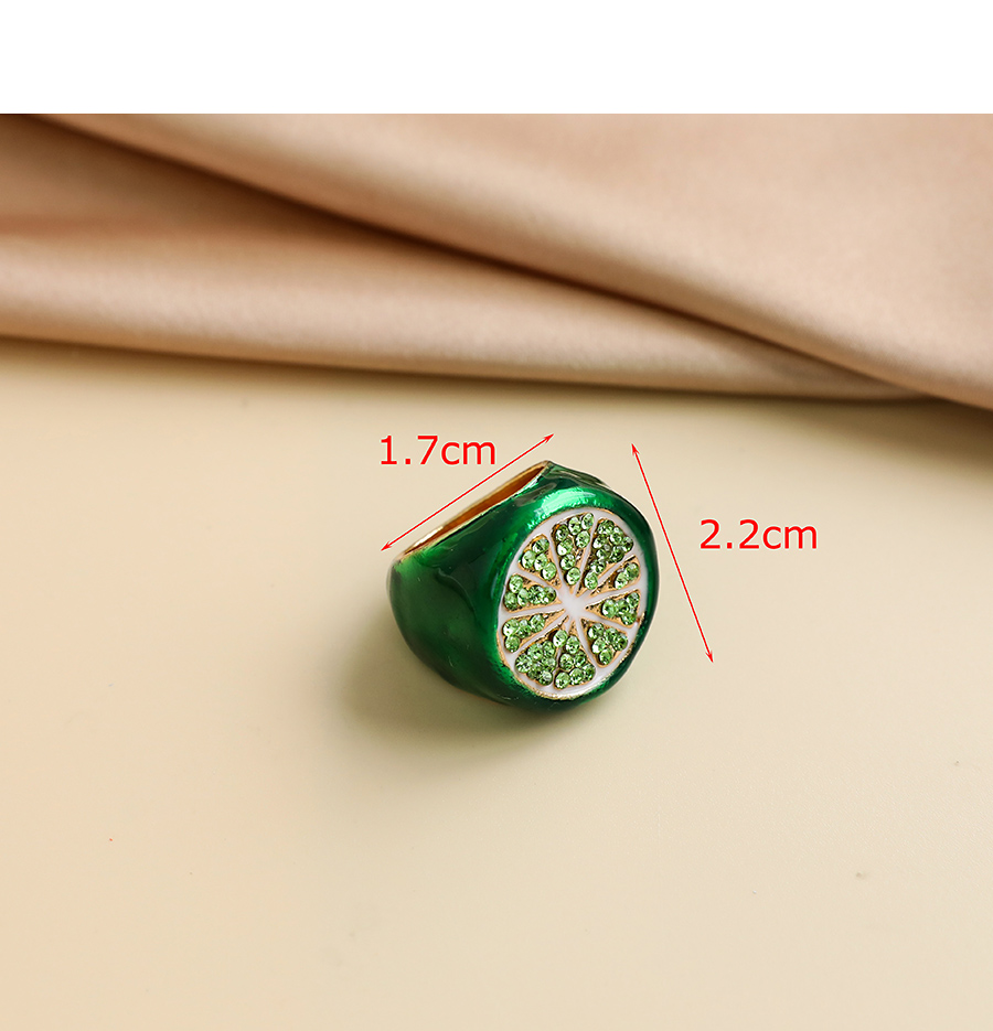 Fashion Green Alloy Diamond Ring With Lime,Fashion Rings