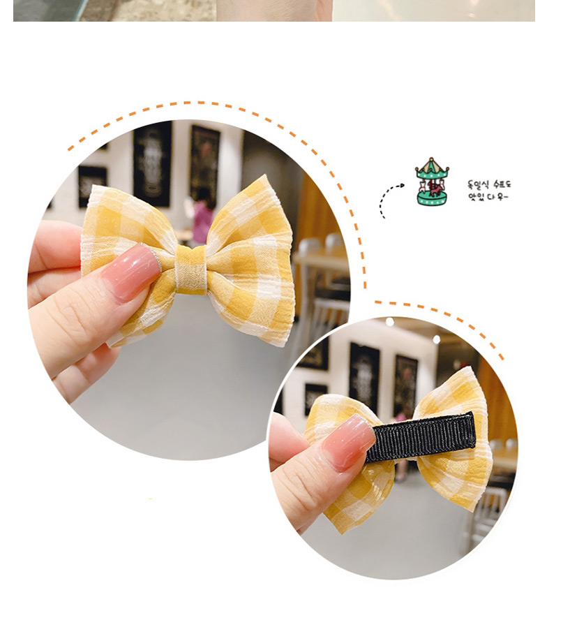 Fashion Yellow Bunny Yellow Heart 3-piece Set Flower Love Bunny Plaid Geometric Children Hairpin,Kids Accessories