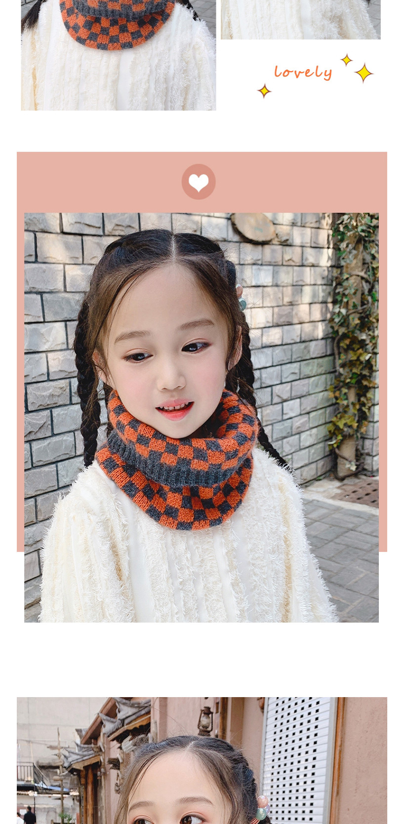 Fashion Khaki Diamond [blue] Reference Age 1-10 Years Old Polka Dot Lattice Thick Knitted Wool Scarf,knitting Wool Scaves