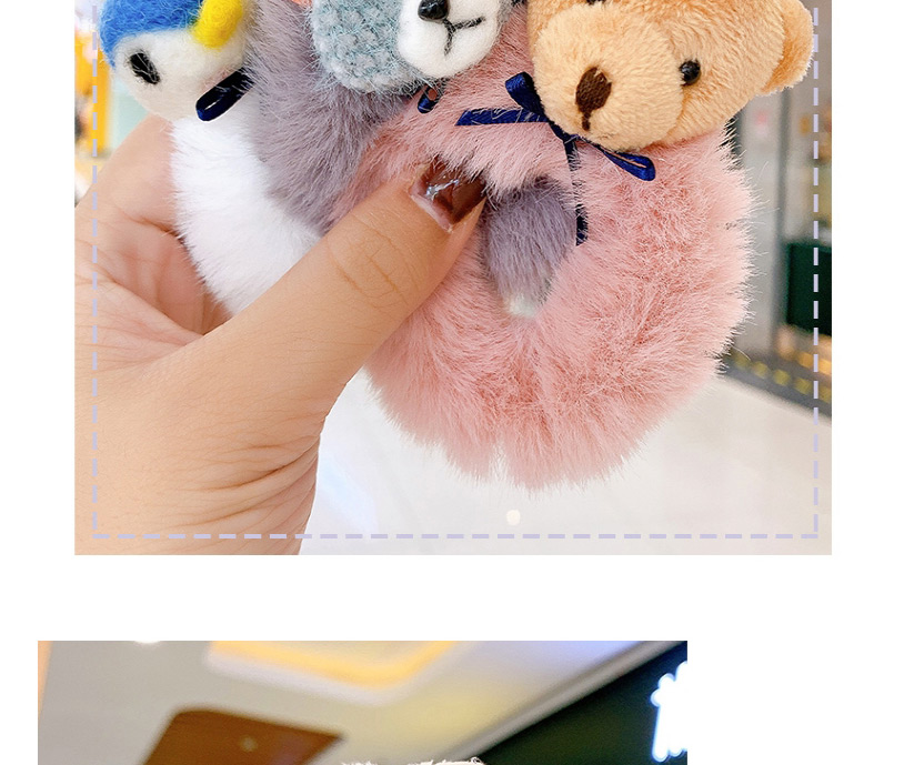 Fashion Little Brown Bear [gray] Little Bear Plush Penguin Childrens Hair Rope,Kids Accessories