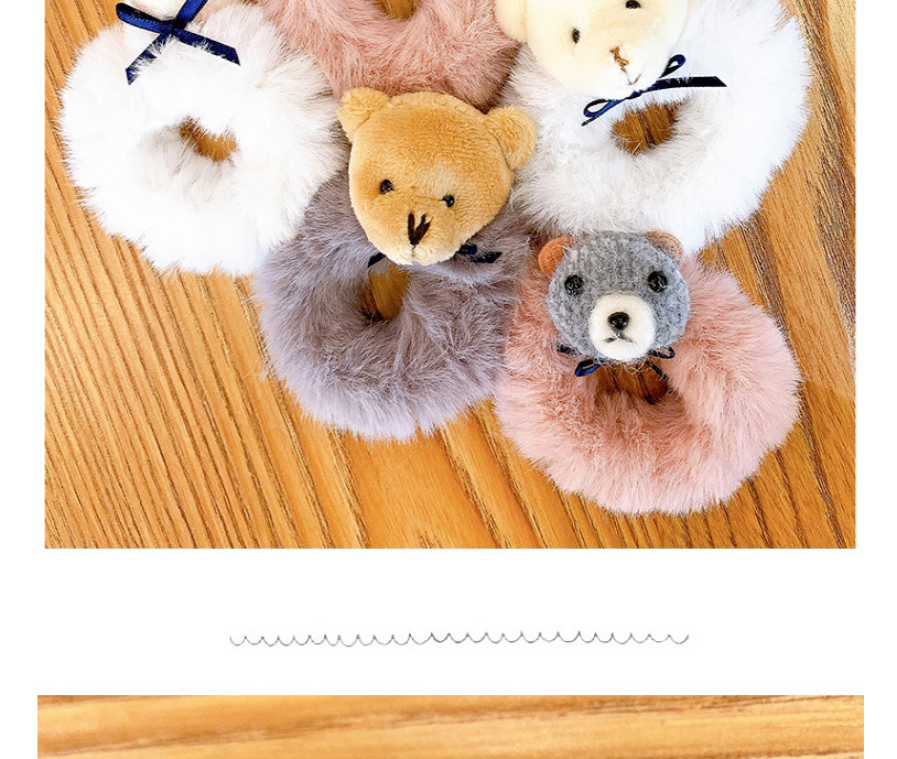 Fashion Little Brown Bear [pink] Little Bear Plush Penguin Children Hair Rope,Kids Accessories