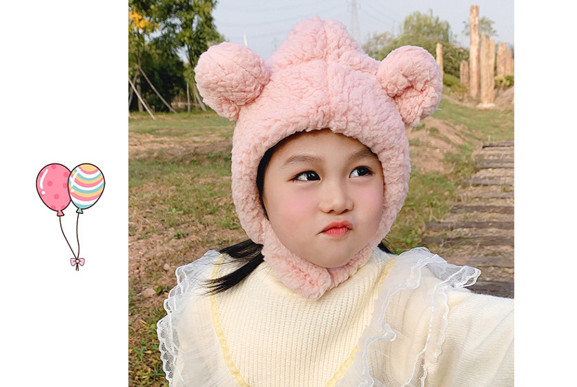 Fashion Pink Hat Reference Age 2 Years -6 Years Old Childrens Plush Hat With Bear Ears,Children