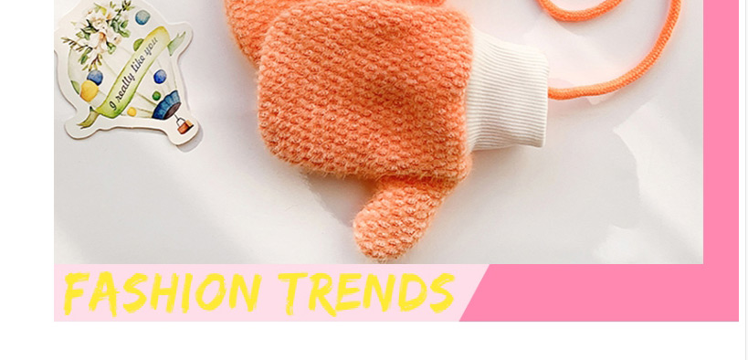 Fashion Orange Recommended 2-10 Years Old Small Recommended 1-4 Years Old Plush Checkered Plush Baby Gloves,Gloves