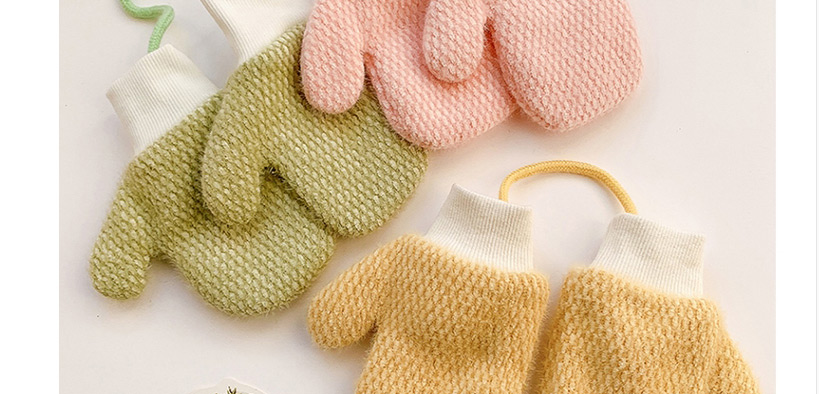 Fashion Plaid Green Recommended 2-10 Years Old Small Size Recommended 1-4 Years Old Plush Checkered Plush Baby Gloves,Gloves