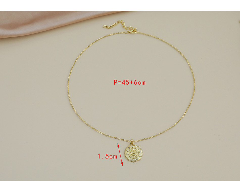 Fashion Gold Color Copper Inlaid Zircon Sun Necklace,Necklaces