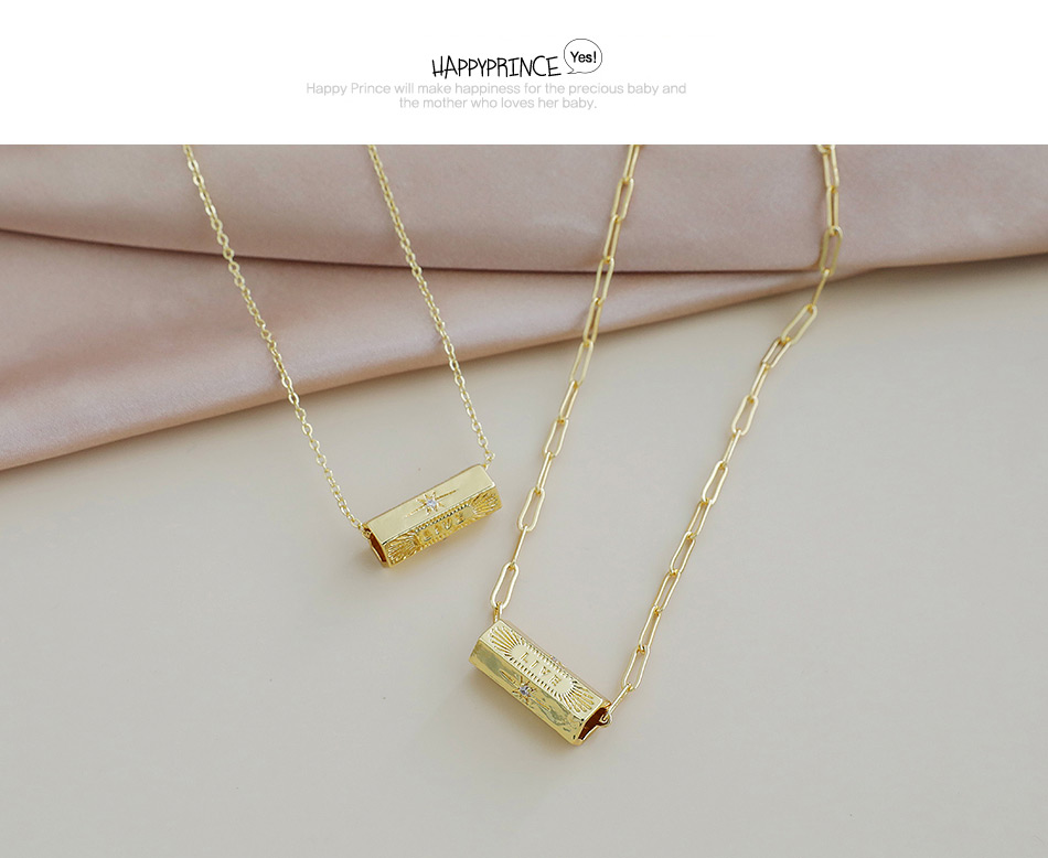 Fashion Gold Color Copper Inlaid Zircon Thick Chain Letter Love Necklace,Necklaces