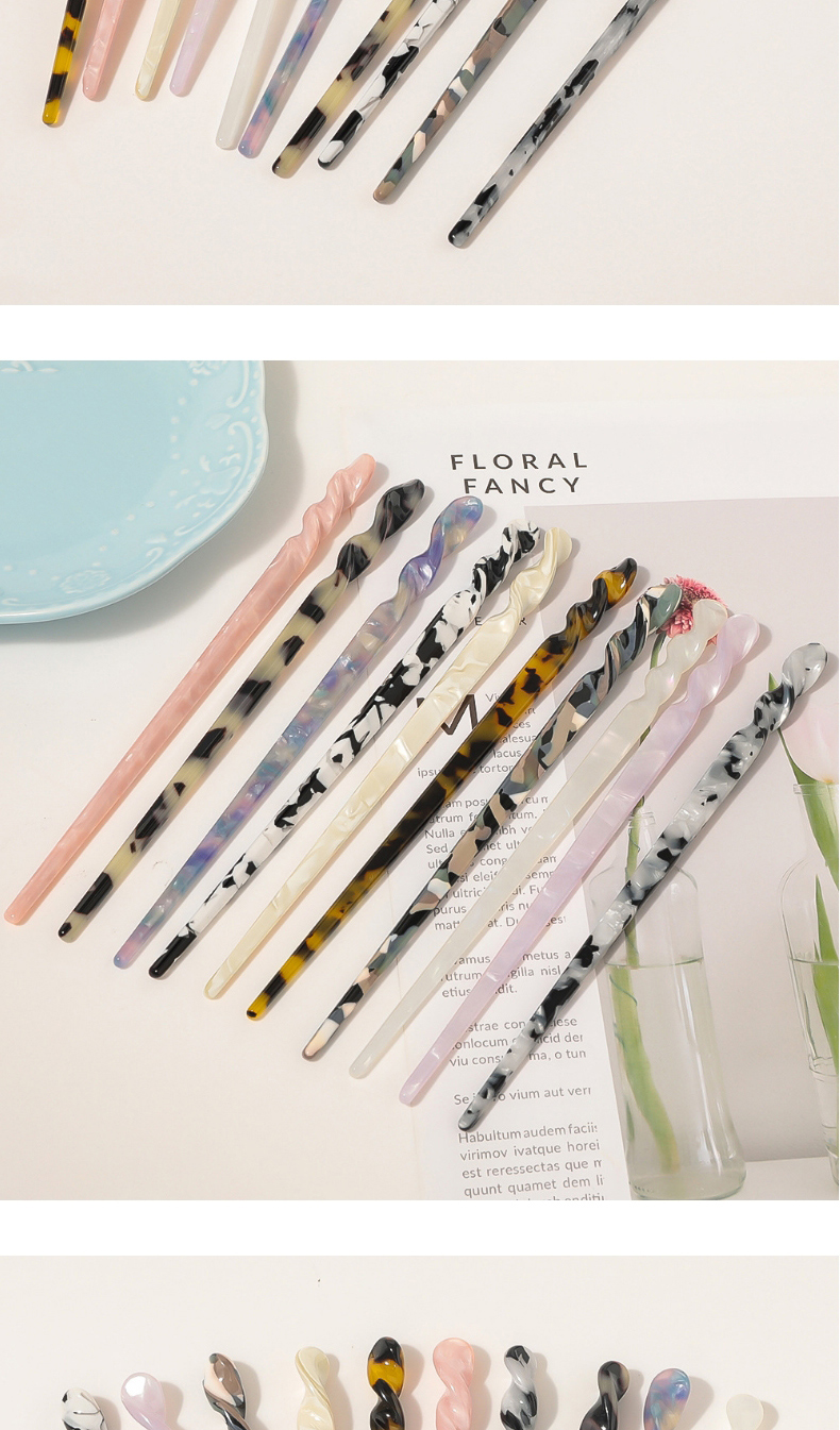 Fashion Cow Black And White Marble Acetate Sheet Pin Insert Hairpin,Hairpins