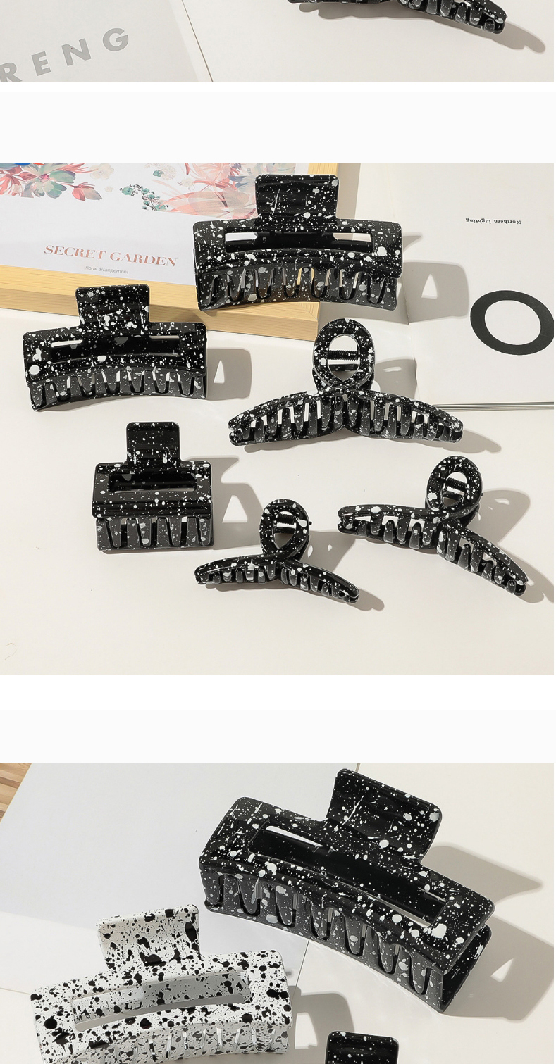 Fashion Ink Black And White Hairpin-small Square Black Spray Paint Ink Cross Square Geometry Hollow Grip,Hair Claws