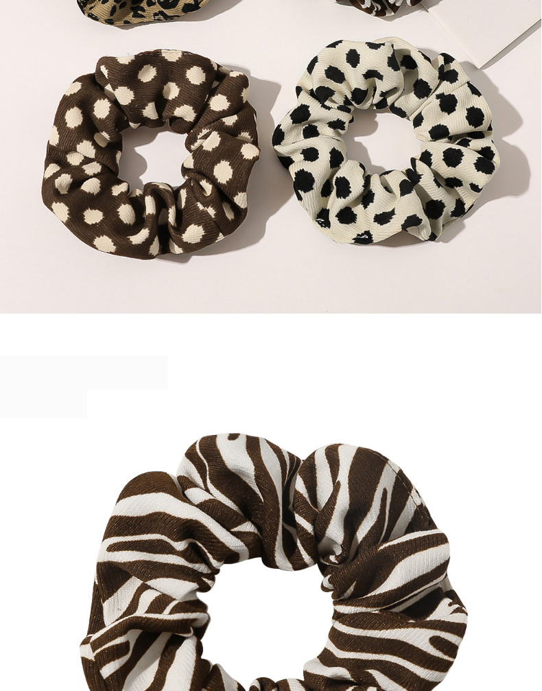 Fashion Zebra Hair Tie-coffee Polka Dot Leopard Print Large Intestine Hair Rope,Hair Ring