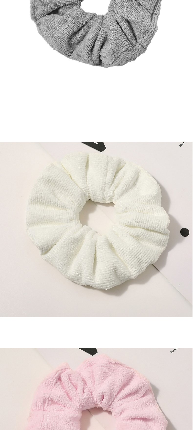 Fashion 14 Cm-white Absorbent Plush Solid Color Large Intestine Loop Hair Rope,Hair Ring