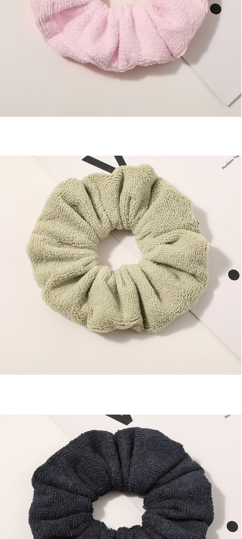 Fashion 14 Cm-deep Blue Absorbent Plush Solid Color Large Intestine Loop Hair Rope,Hair Ring