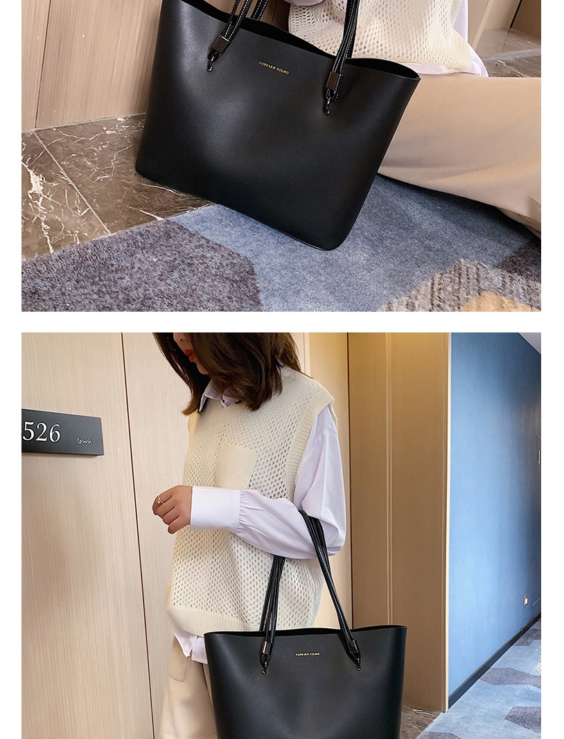 Fashion Black Large Capacity Solid Color Shoulder Bag,Messenger bags