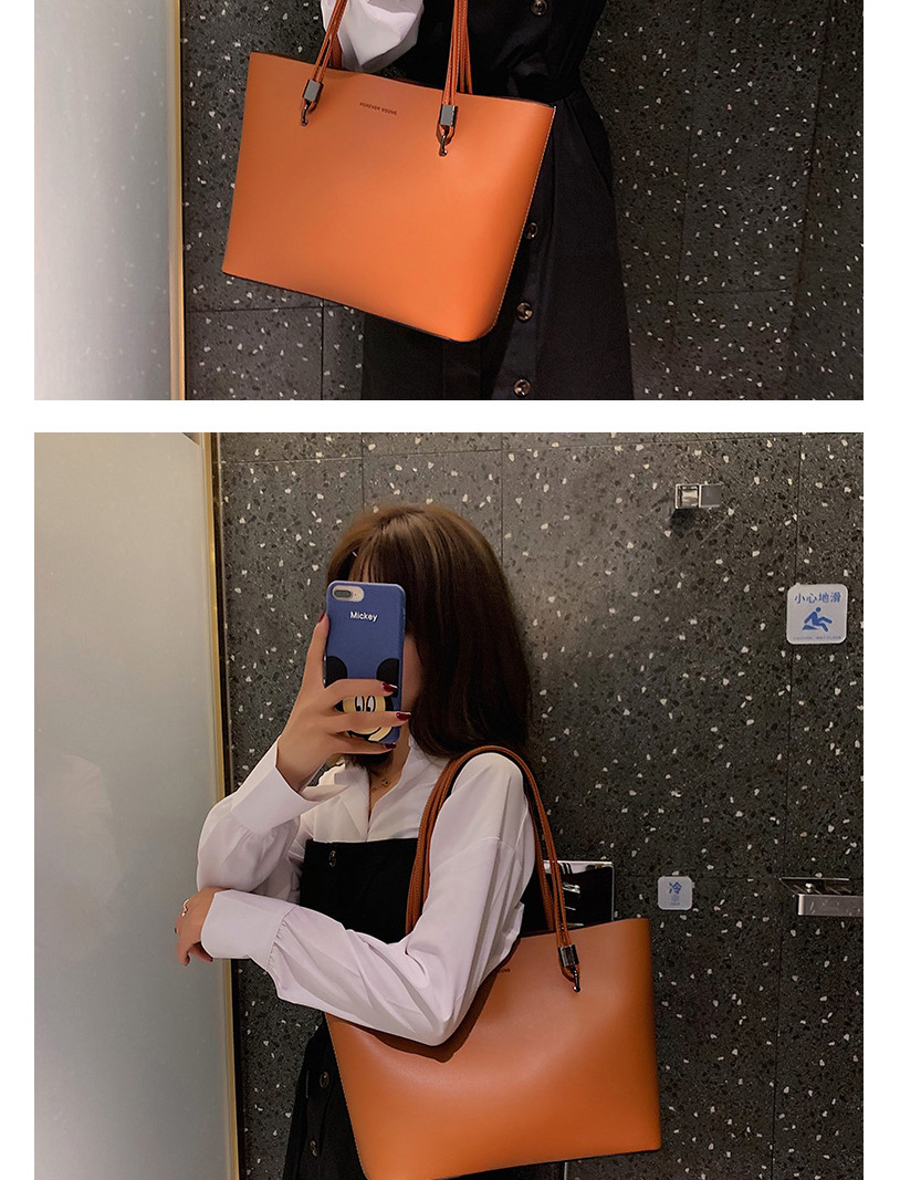 Fashion Brown Large Capacity Solid Color Shoulder Bag,Messenger bags
