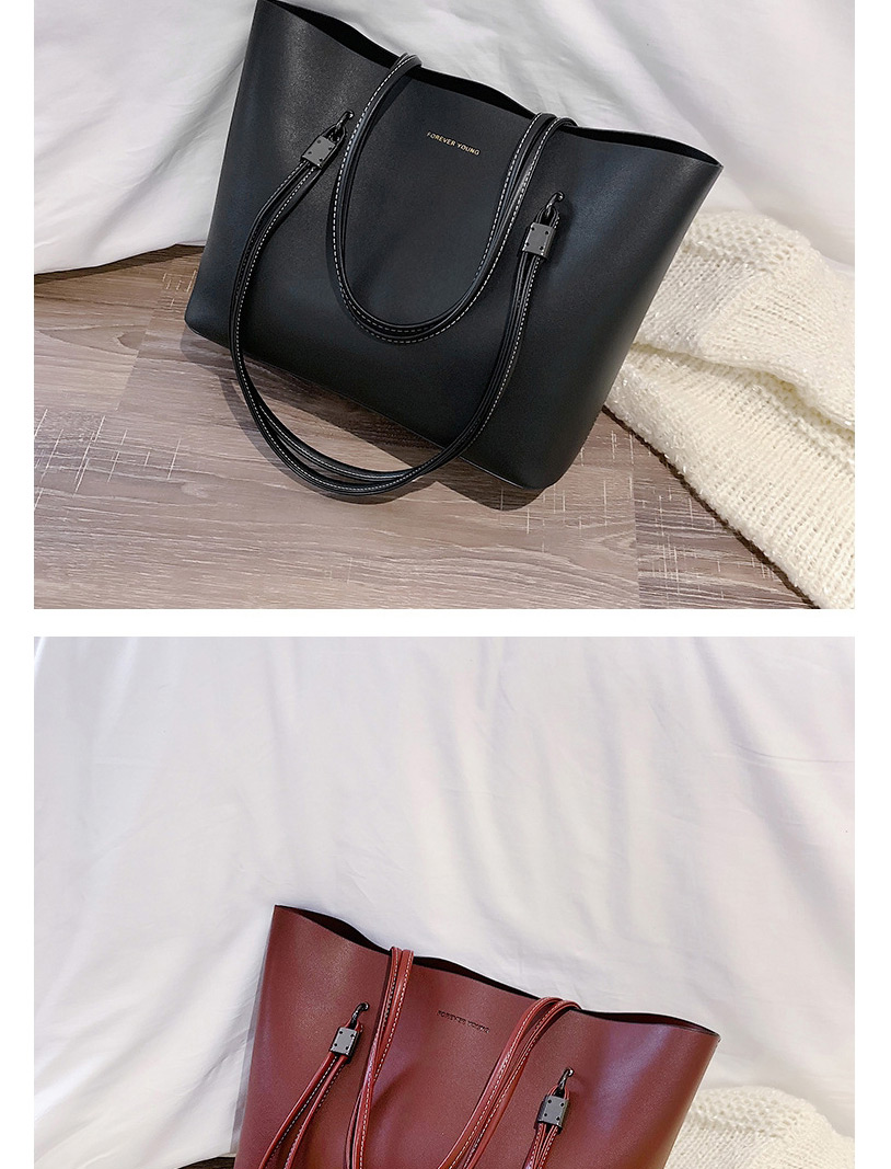 Fashion Black Large Capacity Solid Color Shoulder Bag,Messenger bags